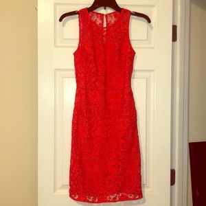 J. Crew Collection Red Lace Dress